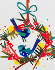 Xmas Blue Wren Wreath and Make your own Xmas Card Design.
